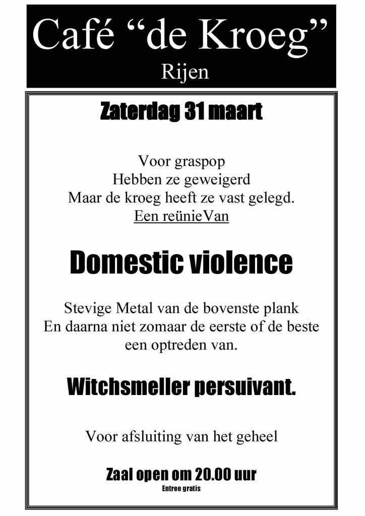 Domestic Violence @ De Kroeg 31-03_